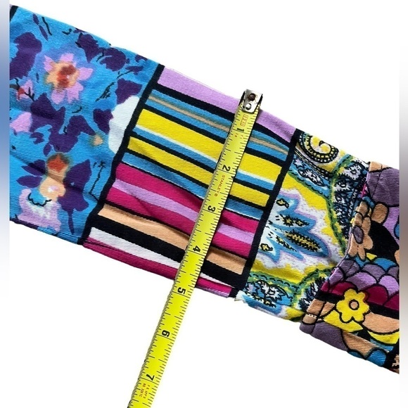 Boston Proper Mixed Print Boho Zip Front Jacket Top Patchwork Retro Style Size 2 - Picture 13 of 13